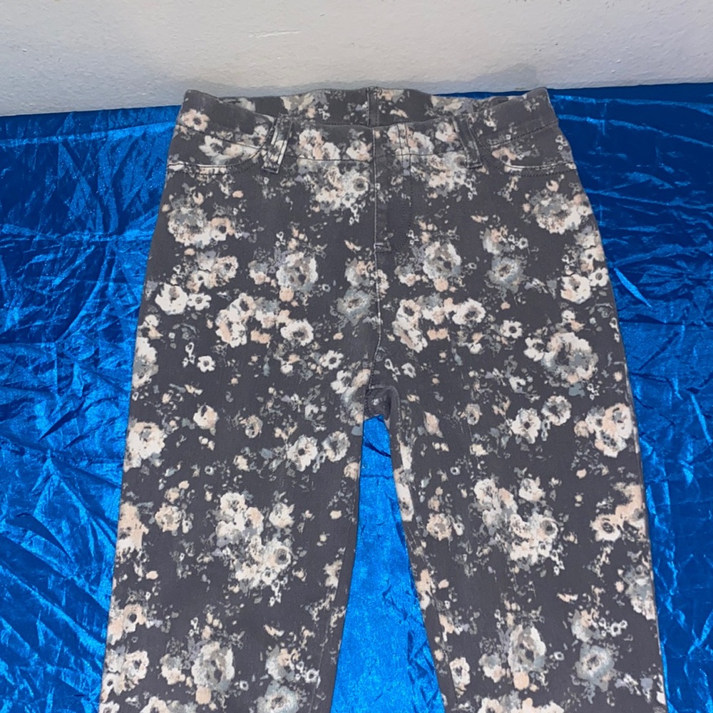Floral print jeans